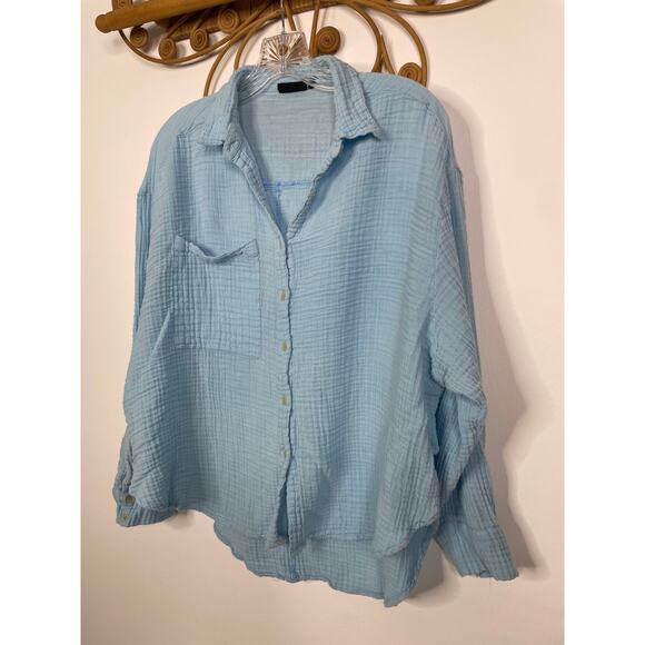 Urban Outfitters Out from under Joslyn Sleep Shirt Light Blue M - Picture 3 of 6